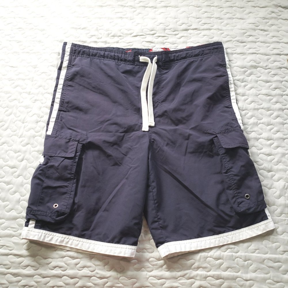 Graphite Swim Men's Size S Blue Swim Trunks Board Shorts Cargo Pockets #B726